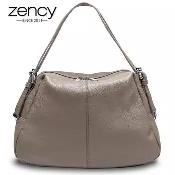 Zency Дизайнерская модная женская сумка-тоут из 100% натуральной кожи Бродяги Большой емкости Сумки через плечо через плечо Черные чёрный