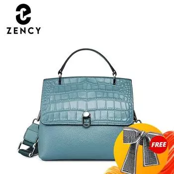Zency модная элегантная дизайнерская женская сумка через плечо из крокодиловой кожи большая вместительная женская рабочая сумка через плечо чёрный