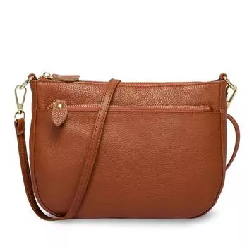 Zency Модная женская сумка через плечо из 100% натуральной кожи с небольшим клапаном чёрный