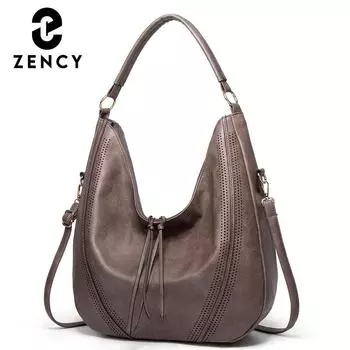 Zency Мягкая сумка из искусственной кожи, элегантная классическая женская сумка через плечо, противоугонная большая вместительная женская сумка-бродяга, женская сумка-мессенджер чёрный