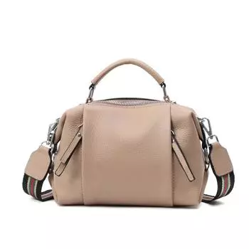 Zency женская сумка из натуральной кожи, простая сумка-тоут высокого качества, маленькая винтажная сумка в стиле Бостон, женские сумки на плечо, 2022, через плечо чёрный