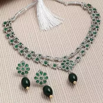 ZENEME модные украшения антикварное оксидированное посеребренное колье с американскими бриллиантами и жемчугом из бисера