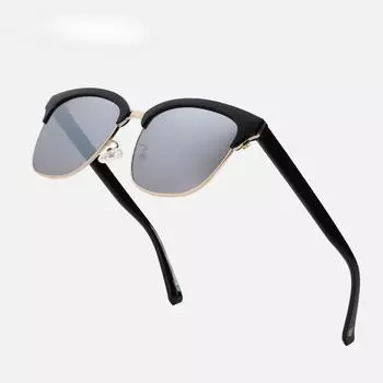 ZENOTTIC Модные поляризованные солнцезащитные очки в полуоправе из высококачественного ацетата, деловые солнцезащитные очки унисекс с квадратной оправой, сертифицированные по UV400