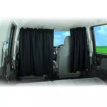 Zenpo Easy Installation Car Curtain, black Curtain body x 2
