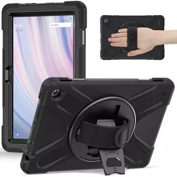 ZenRich Fire HD 10 2023 Fire HD 10 13-го поколения, противоударный чехол с защитной пленкой, вращающаяся подставка для хранения ручек, ремешок на руку, плечевой ремень, 10 дюймов