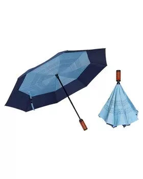 zepan rain and shine fully automatic upside down dark blue umbrella, storage, umbrella,