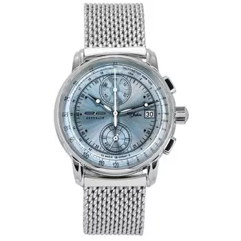 Zeppelin 100 Jahre Ed 1 Хронограф Ice Blue Dial Кварцевые 8670M4 Мужские часы