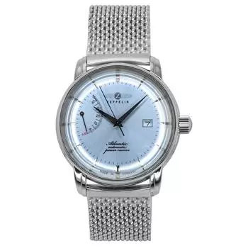 Zeppelin Atlantic Нержавеющая сталь Ледяной голубой циферблат Автоматические 8462M6 Мужские часы светло-синий