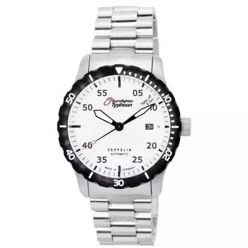 Zeppelin Eurofighter Typhoon Бежевый светящийся циферблат Автоматические дайверские часы 7268M-5 7268M5 200M Мужские часы
