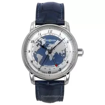 Zeppelin Friedrichshafen GMT кожаный ремешок синий циферблат автоматические 85963 мужские часы синий