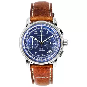 Zeppelin LZ126 Los Angeles Chronograph Blue Dial Quartz Z76143 Мужские часы синий