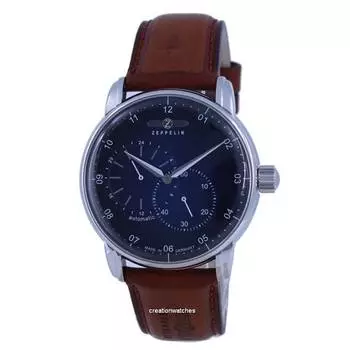 Zeppelin New Captain s Line Blue Dial Leather Strap Automatic 8662-3 86623 Мужские часы синий