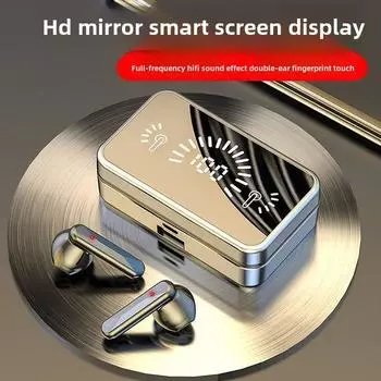 Зеркальная беспроводная Bluetooth-гарнитура 5.1 Mini бинауральные невидимые внутриканальные наушники сверхдлительное время ожидания чёрный