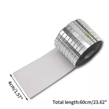 Зеркальная мозаичная плитка наклейки Diy самоклеящаяся мини-квадратная акриловая наклейка на стену 4*60cm серебряный