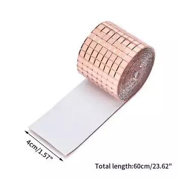 Зеркальная мозаичная плитка наклейки Diy самоклеящаяся мини-квадратная акриловая наклейка на стену 4*60cm розового золота