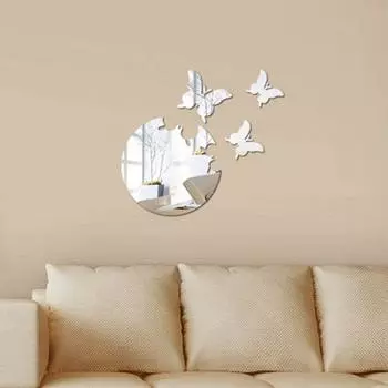 Зеркальная наклейка на стену, практичная, устойчивая к выцветанию акриловая зеркальная наклейка на стену, сделай сам, декоративная зеркальная наклейка на стену, наклейка на стену для гостиной золотистый