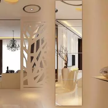 Зеркальная наклейка, самоклеящаяся, гибкая, водонепроницаемая, отражает, прозрачное украшение для дома, квадратная форма 15x15cm серебряный