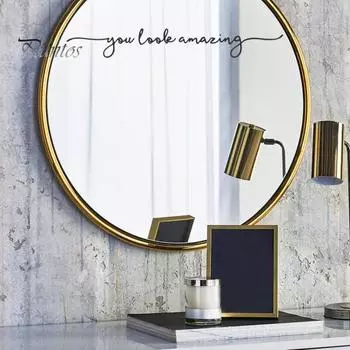 Зеркальная наклейка «Вы выглядите потрясающе», стильная элегантная наклейка на стену на окно для украшения дома, ванной комнаты Letter