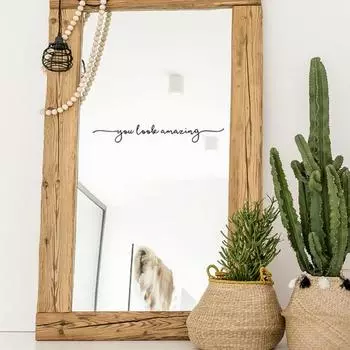 Зеркальная наклейка «Вы выглядите потрясающе», стильная элегантная наклейка на стену на окно для украшения дома, ванной комнаты Letter