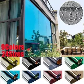 Зеркальная оконная пленка, конфиденциальная пленка, теплоизоляционная, блокирующая УФ-излучение, односторонняя оконная пленка для защиты конфиденциальности, наклейки на тепловые окна для дома и офиса 40cm*300cm белый