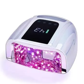 Зеркальная отражающая лампа для ногтей 96 Вт с металлической подушкой Беспроводная сушилка для маникюра Беспроводная УФ-светильник для ногтей Перезаряжаемая УФ-светодиодная лампа для ногтей EU