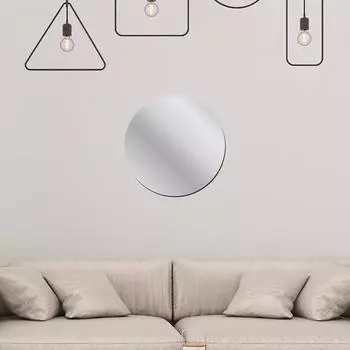 Зеркальная пластина Наклейка DIY Наклейки для декора стен для прихожей (10см Серебро)