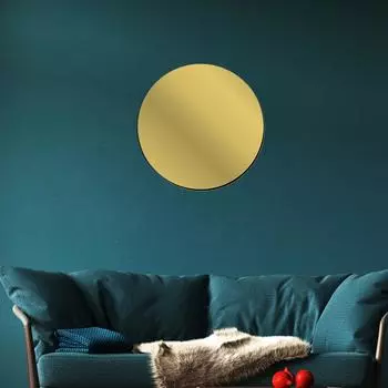 Зеркальная пластина Наклейка DIY Наклейки для декора стен для прихожей (15см золото) QD