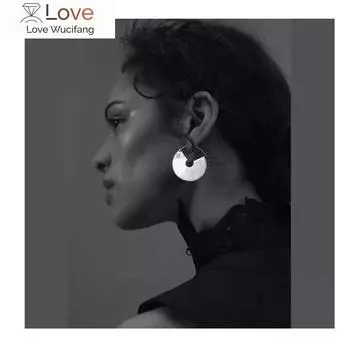 Зеркальная поверхность геометрические серьги для женщин панк круглые дизайнерские украшения французский круг металлический булавка ретро серьги женский крючок золотой