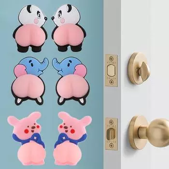 Зеркальная защита, наклейки для предотвращения столкновений, 3D силиконовые приклады, мультяшные милые животные, предотвращение столкновений Type 2