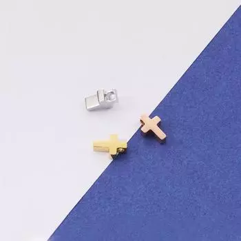 Зеркально отполированные крестообразные бусины из нержавеющей стали для самодельных украшений, кулон 5x8 мм 5*8mm Small Hole Cross Bead