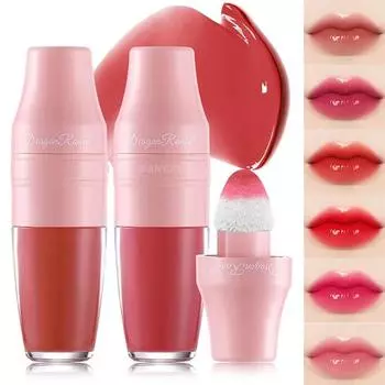 Зеркальное стекло Lip Stain Увлажняющая жидкая помада Стойкая водная легкая помада Блеск для губ Антипригарный тинт для губ в форме чашки для щек Blsuh Макияж для глаз 01