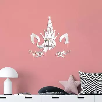 Зеркальные акриловые наклейки на стену для гостиной, спальни, комнаты для девочек, самоклеящиеся наклейки