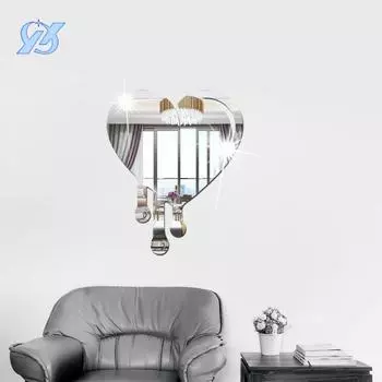 Зеркальные акриловые наклейки на стену с надписью «Любовь» для спальни, гостиной, комнаты, самоклеящиеся, для декора