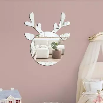 Зеркальные акриловые настенные наклейки для детской комнаты, настенные наклейки для спальни, декоративные наклейки с изображением мультфильмов, настенные наклейки с водонепроницаемыми рисунками JM526-Silver