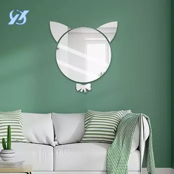 Зеркальные акриловые настенные наклейки для ванной комнаты, гостиной, настенные наклейки для украшения комнаты, настенные мягкие зеркальные самоклеящиеся наклейки