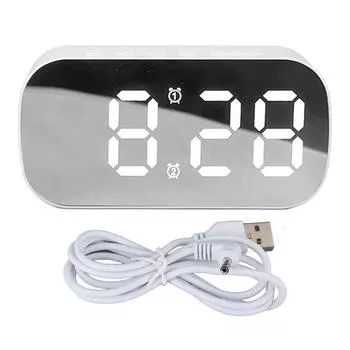 Зеркальный будильник LED дисплей 5 уровней яркости дата температура дисплей настольные цифровые часы Wh