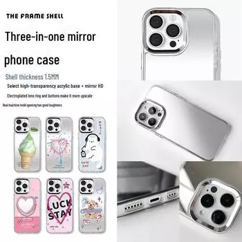 Зеркальный чехол 3-в-1 Zhitai для iPhone 12/13/14 Pro и 15 Pro Max, настраиваемый по фото iPhone 15 Plus