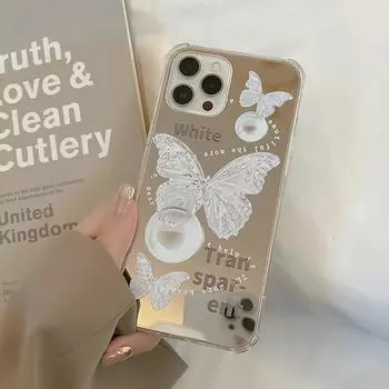 Зеркальный чехол с бабочкой для iPhone 11, чехол для iPhone 12 13 14 Pro Max 12 13 Mini XR XS X 7 8 Plus SE 2020, противоударная задняя крышка For iPhone 14Pro Max