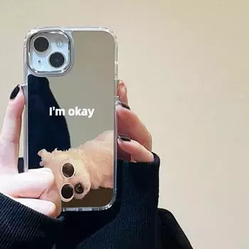 Зеркальный чехол с изображением милого кота для iPhone 15 14 Pro 11 12 13 Pro Max X XS Max XR, мягкая противоударная задняя крышка с милым мультяшным животным For iPhone 14Pro Max