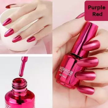 Зеркальный лак для ногтей с эффектом металлик, стойкий глянцевый лак для ногтей без запекания