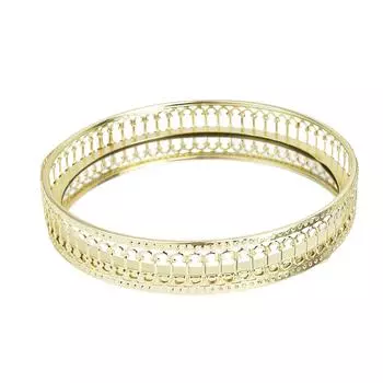 Зеркальный поднос, декоративный, скандинавский, железный, золотой, круглый, светильник, роскошный, органайзер для туалетного столика