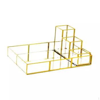 Зеркальный поднос, современный туалетный столик, большая вместимость, органайзер для косметики в ванной