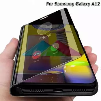 Зеркальный противоударный чехол для телефона Samsung Galaxy A12 Samsung Galaxy A12 серебряный