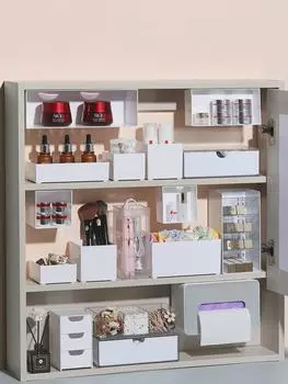 Зеркальный шкафчик для ванной комнаты с отделениями для хранения косметики