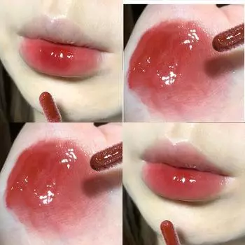 Зеркальный телесный блеск для губ, темно-коричневый, красный, глазурь для губ, стойкая бархатная жидкая помада, женский макияж, косметический блеск для губ, масло