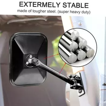 Зеркала бокового вида Зеркало с дверцей Прямоугольные зеркала 4x4 Замена зеркала для бездорожья Быстросъемное зеркало