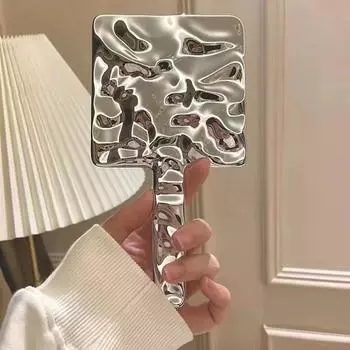 Зеркала для макияжа с гальваническим покрытием, портативные круглые, квадратные, S/M/L M