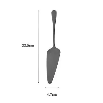 Зеркало, черная посуда, набор столовых приборов из нержавеющей стали, вилка для салата, ложка, ложка для супа, лопатка для торта, кухонный набор посуды 1Pc Cake shovel чёрный