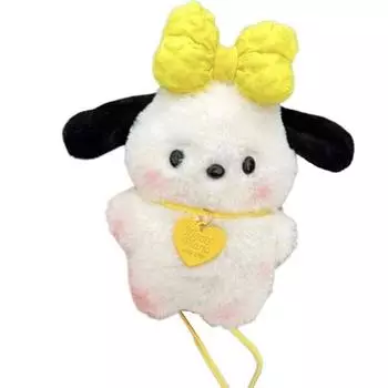 Зеркало для автомобильной комнаты в виде кукольной собачки Kkokka Ribbon, 03 Желтый, 1 шт., корейские аксессуары для автомобилей