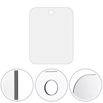 Зеркало для душа Акриловое серебро Прозрачное спереди Белое сзади